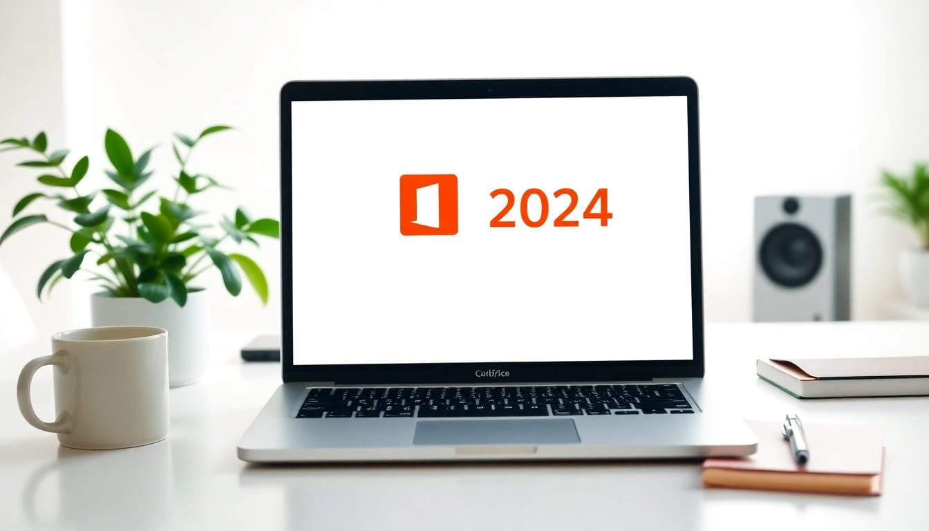 Office 2024 Mac Installation sofort starten auf einem modernen Laptop mit ansprechendem Design.