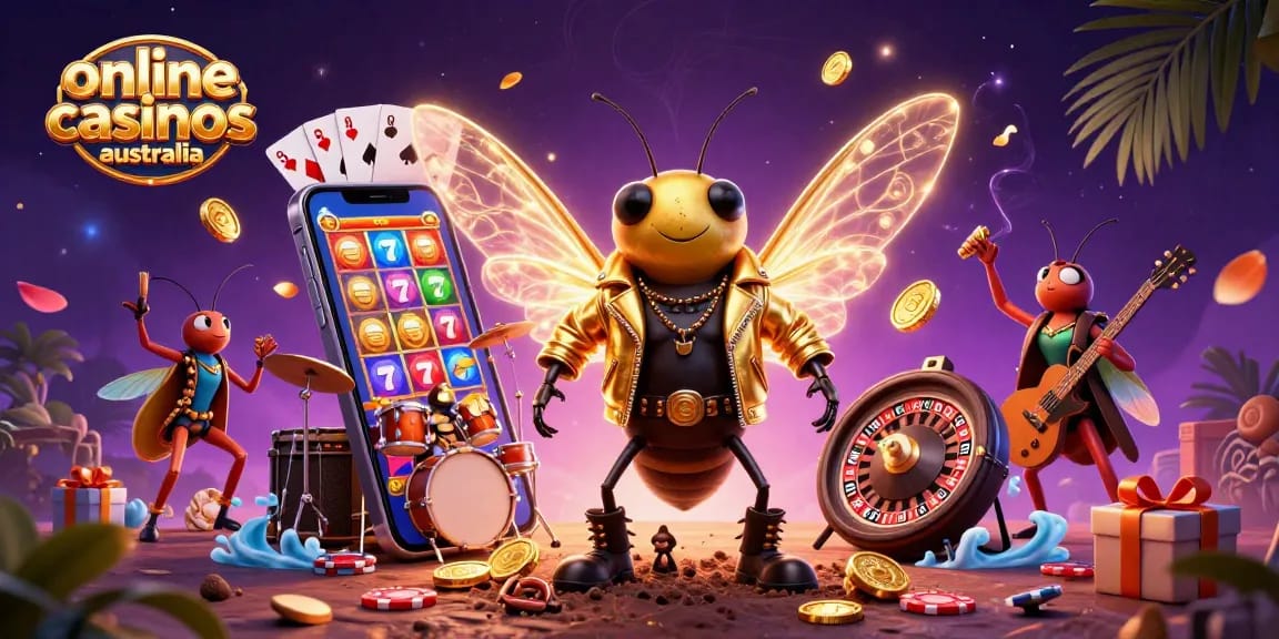 Experience winning excitement at online casinos australia with 3D cartoon characters playing vibrant casino games.