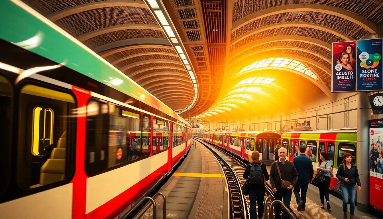 Metro Mailand bietet lebhafte Szenen von modernen Zügen und geschäftigen Stationen.