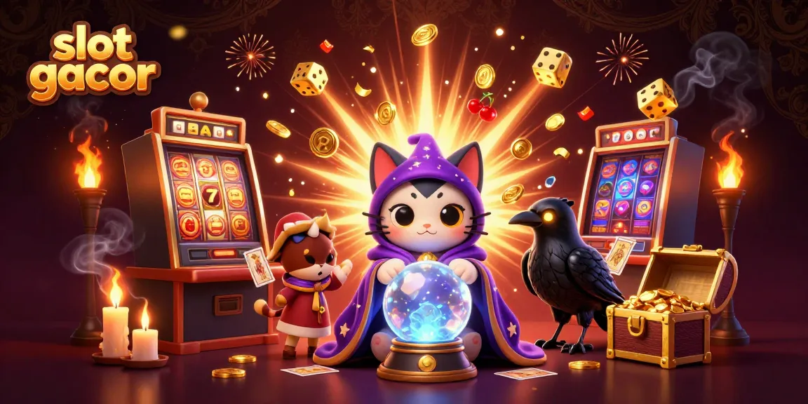Engage with slot gacor winning strategies amid a vibrant casino scene filled with animations and jackpots.