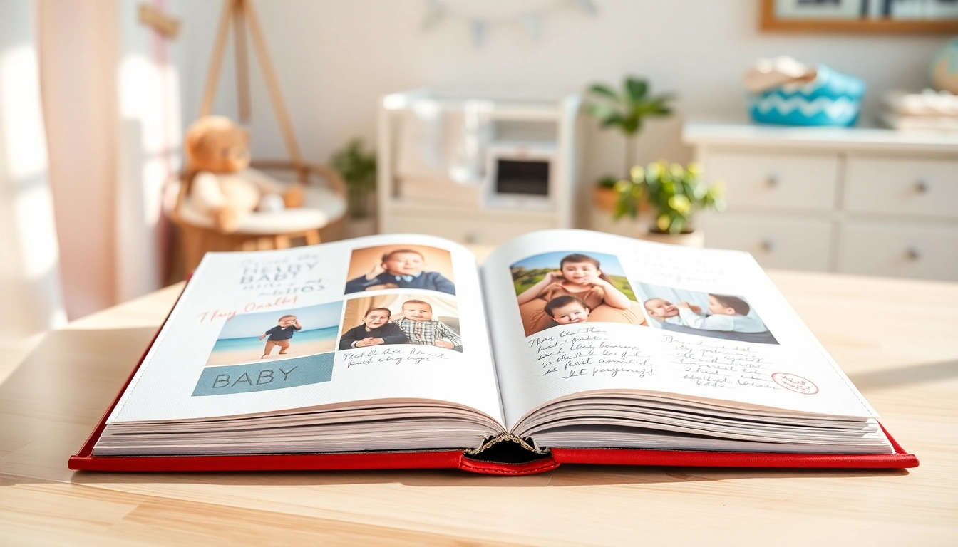 Gestalte dein persönliches Babyalbum mit bunten Layouts und liebevollen Notizen.
