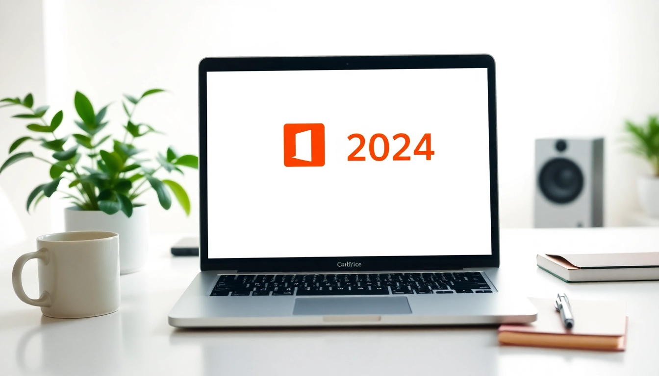 Office 2024 Mac Installation sofort starten auf einem modernen Laptop mit ansprechendem Design.