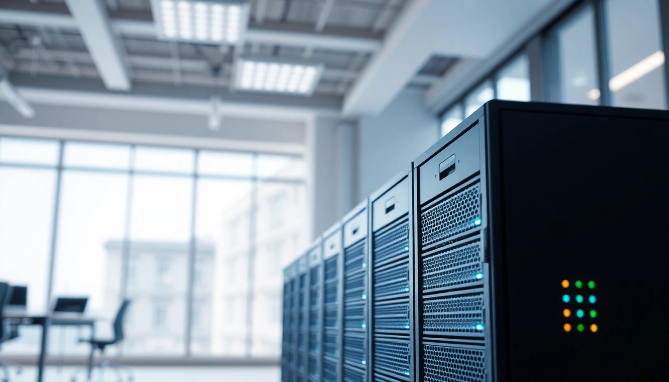 Präsentation der Windows Server 2025 Standard Core Lizenz in einem modernen Büro mit einem Server Rack.