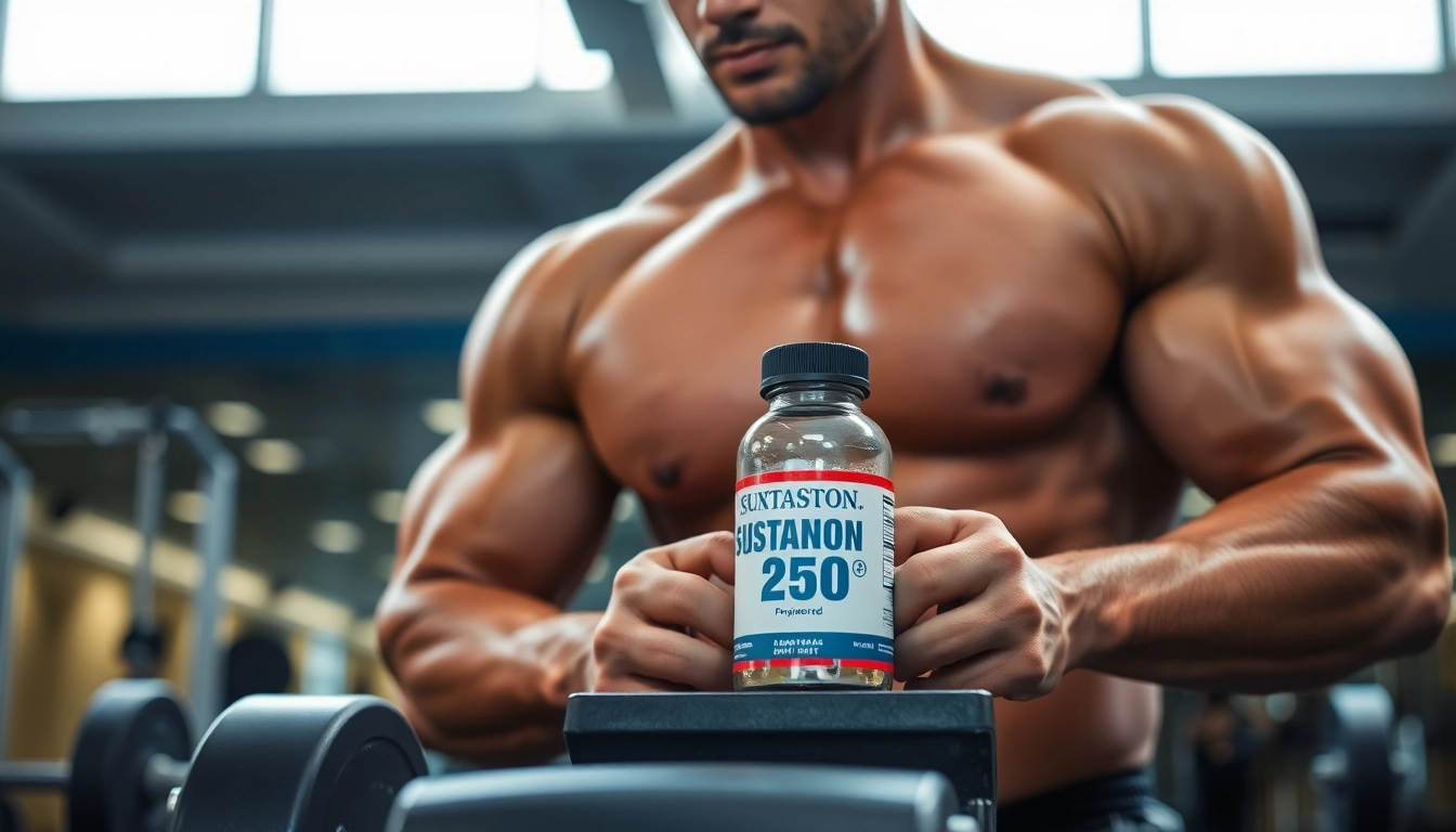 Erwerben Sie Sustanon 250 kaufen mit einem Bodybuilder im Fitnessstudio.