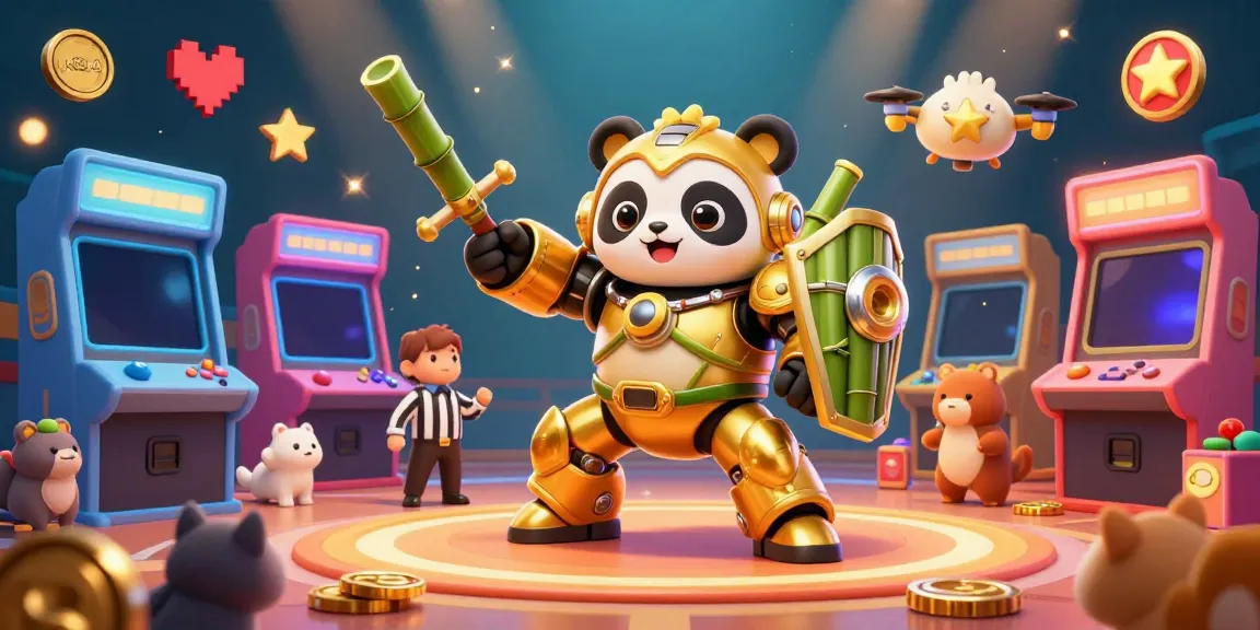 Engage in thrilling gameplay at uk88v4 with a playful mech-suit panda leading the challenge in a dynamic casino arena.