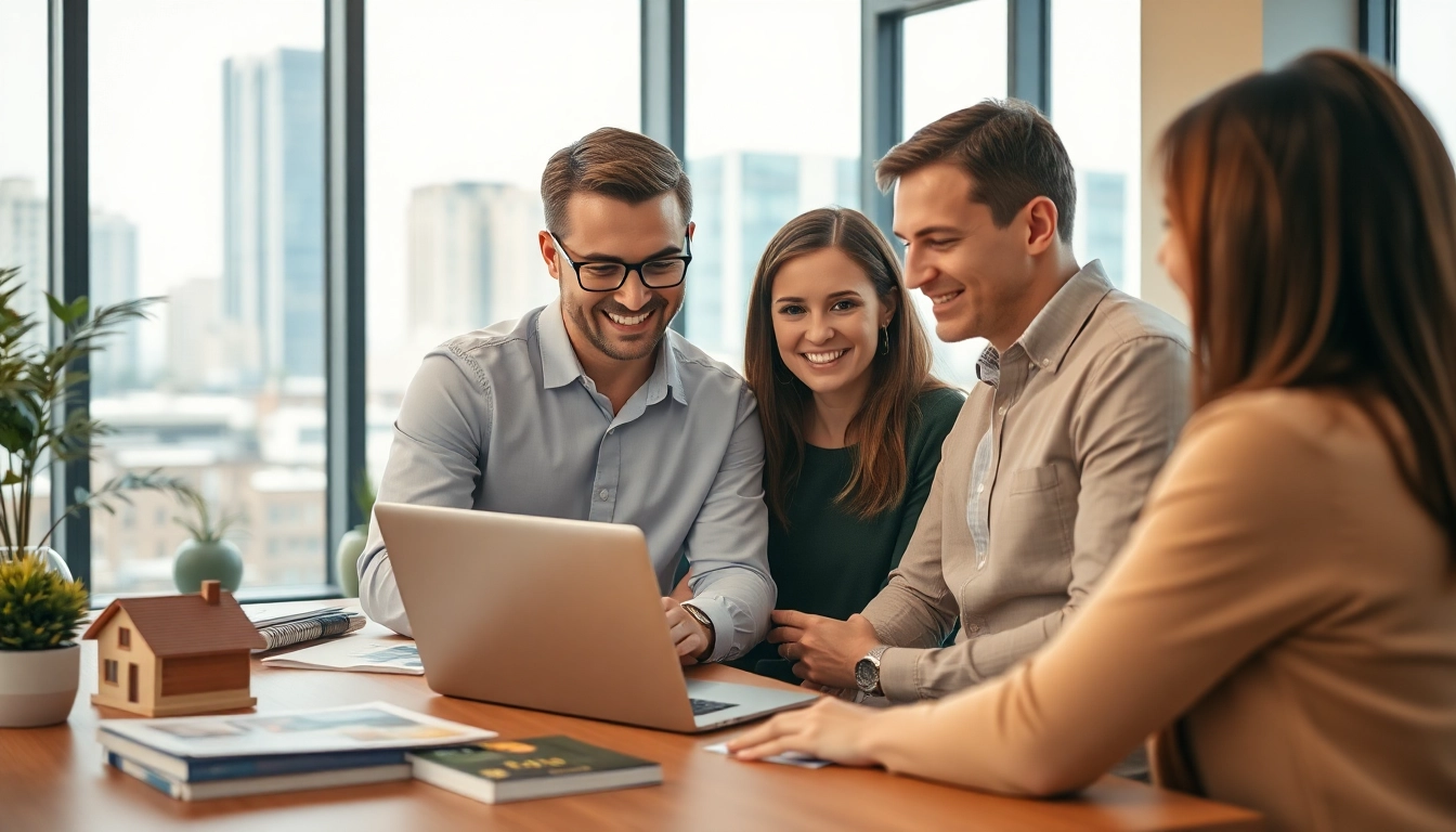Immobilienmakler Frankfurt Ginnheim präsentiert moderne Immobilien in einem einladenden Büro.